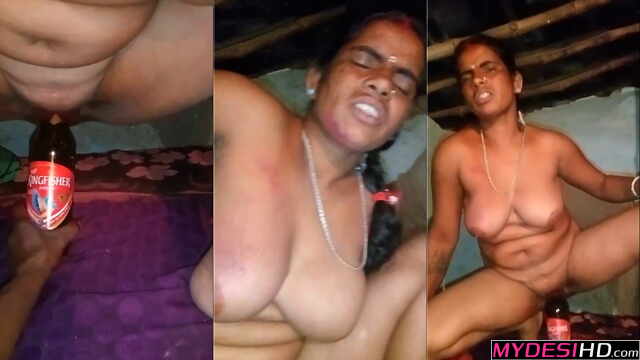 Hot Desi Bhabhi Solo Naughty Beer Bottle Masturbation Scandal